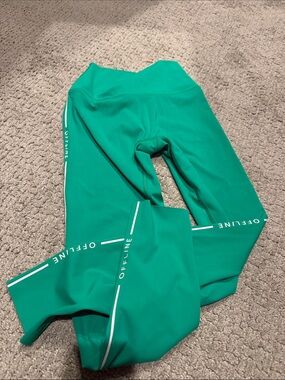 Girls' Teal Active Leggings with 'Offline' Logo